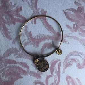 Gold Alex and Ani bracelet “sister” charm
